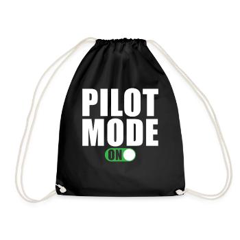 Pilot Modus Ein - Turnbeutel - Schwarz - Vorne