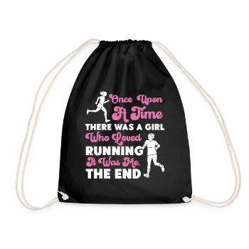 Running Runner Half Marathon Girl - Turnbeutel - Schwarz - Vorne