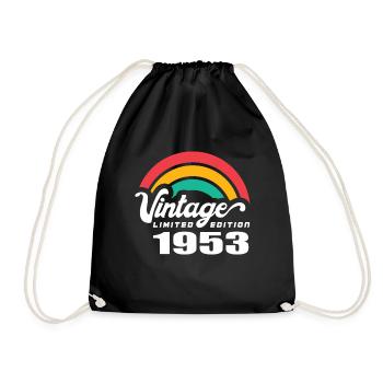 Vintage Birthday Birthday Retro 1953 Limited - Drawstring Bag - black - Front