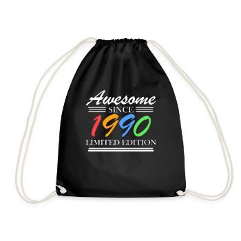 1990 - Jahrgang 1990 - Fantastisch seit 1990 - Turnbeutel - Schwarz - Vorne