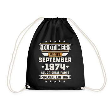 Oldtimer Septembre 1974 Cadeau d’anniversaire - Sac de sport léger - noir - Devant