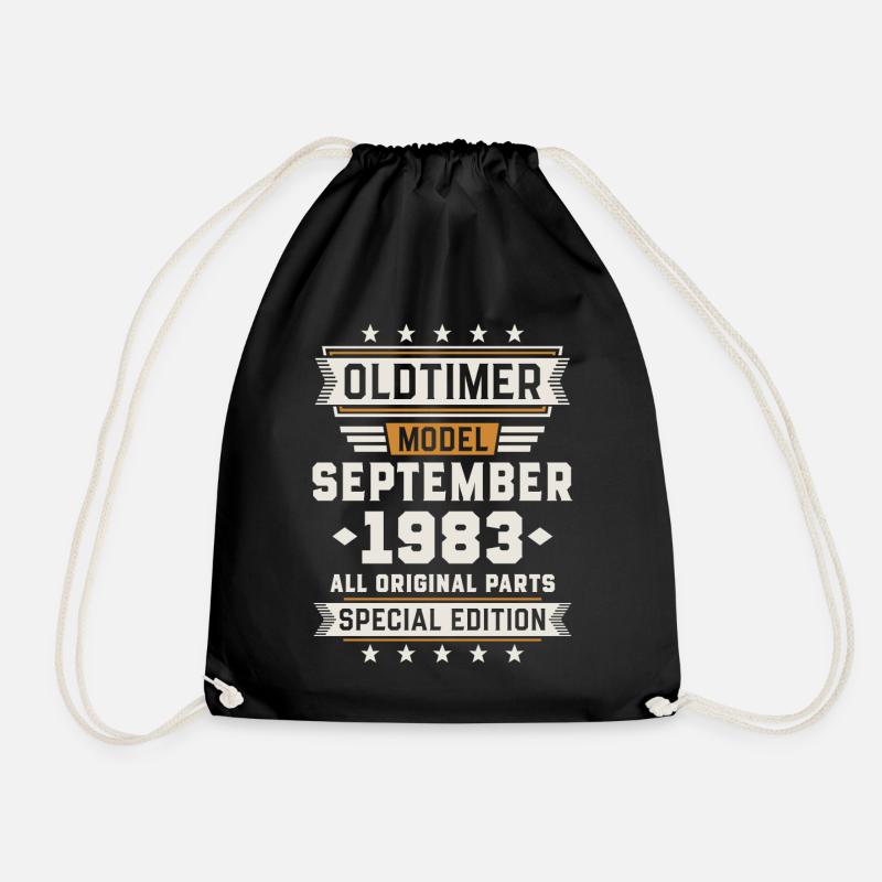 Oldtimer September 1983 Geburtstag Geschenk - Turnbeutel - Schwarz