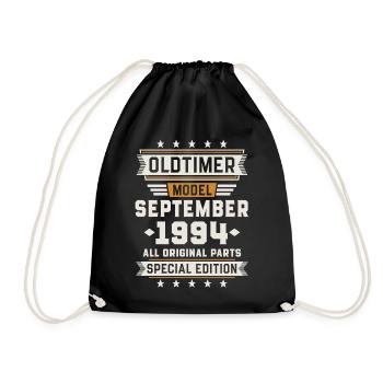 Oldtimer September 1994 Geburtstag Geschenk - Turnbeutel - Schwarz - Vorne