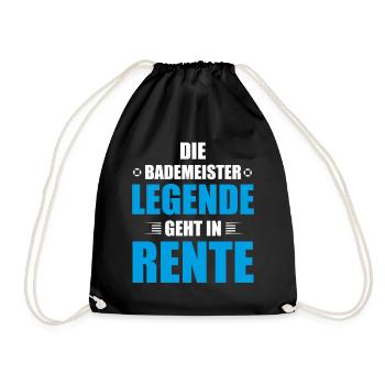 Bademeister Rettungsschwimmer Rente - Turnbeutel - Schwarz - Vorne
