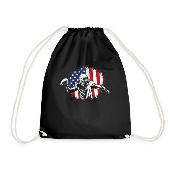 Football américain Drapeau Sports patriotiques - Sac de sport léger - noir - Devant