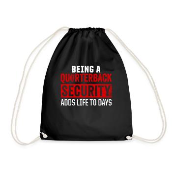 Football Quarterbacks Security Life Player Sports - Drawstring Bag - black - Front