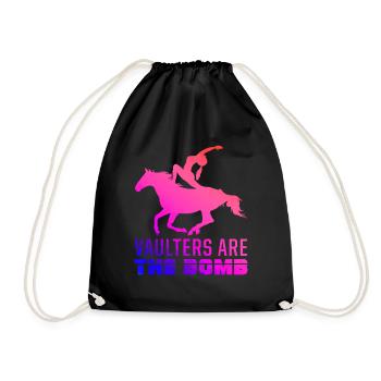 Pferdesport Voltigieren Bombenvoltigierer Reiten - Turnbeutel - Schwarz - Vorne
