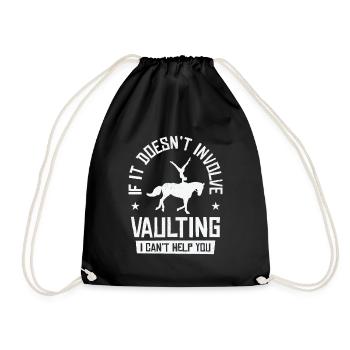 Pferdesport Voltigieren Reiten Akrobatik - Turnbeutel - Schwarz - Vorne