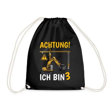 Achtung Ich bin 3 - Turnbeutel - Schwarz - Vorne