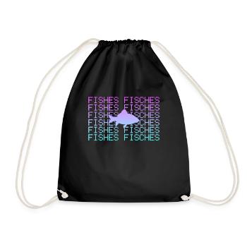 Pisces - Drawstring Bag - black - Front