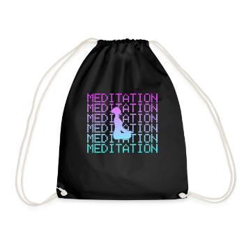 Meditation - Drawstring Bag - black - Front