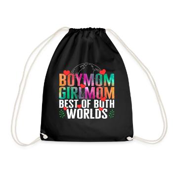 Garçon Maman Fille Maman Meilleur Des Deux Mondes Chemise, - Sac de sport léger - noir - Devant