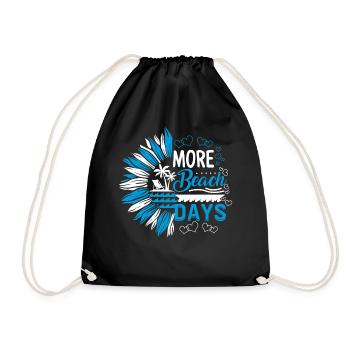 Summer Shirt, More Beach Days Family Vacation - Drawstring Bag - black - Front