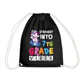 Straigt Into7th Grade Vibes Retro Groovy Frauen - Turnbeutel - Schwarz - Vorne