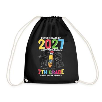 Zukünftige Klasse von 2027 Ich überlebte und bestand die 7. Klasse - Turnbeutel - Schwarz - Vorne