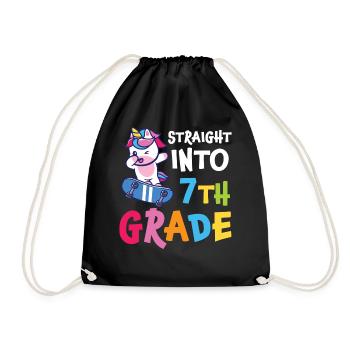 Straigt Into7th Grade Retro Groovy Frauen glücklich - Turnbeutel - Schwarz - Vorne
