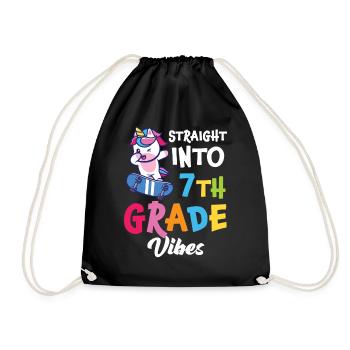 Straigt Into7th Grade Vibes Retro Groovy Frauen - Turnbeutel - Schwarz - Vorne
