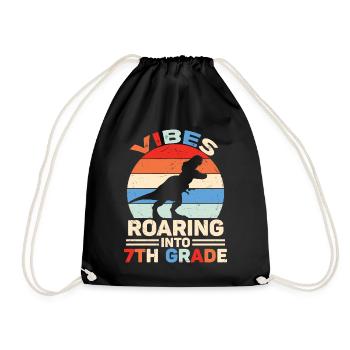 Roaring Into7th Grade vibes Retro Groovy Femmes - Sac de sport léger - noir - Devant