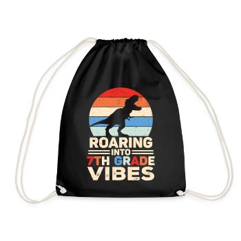 Roaring Into7th Grade vibes Retro Groovy Femmes - Sac de sport léger - noir - Devant