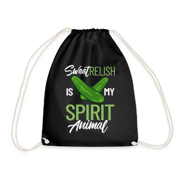 Sweet Relish Pickles Bottle Spice Jar - Drawstring Bag - black - Front