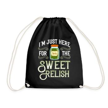 Sweet Relish Pickles Bottle Spice Jar - Drawstring Bag - black - Front