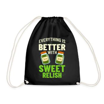 Sweet Relish Pickles Bottle Spice Jar - Drawstring Bag - black - Front