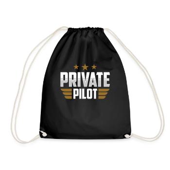 Privatpilot Jet Leichtflugzeug Kleinflugzeug - Turnbeutel - Schwarz - Vorne