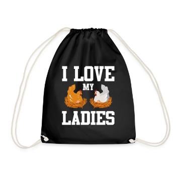 J’aime mes dames Poulet Poussins Poussins Poulets - Sac de sport léger - noir - Devant