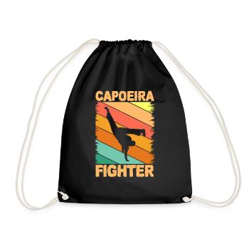 Capoeira Fighter Martial Arts Hobby Brazilian - Drawstring Bag - black - Front