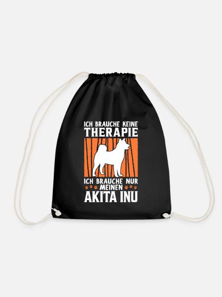 Brauche nur meinen Akita Inu japanischer Spitz - Turnbeutel - Schwarz