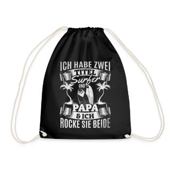 Surfen Wellenreiten Surfbrett Surfing Papa Surfer - Turnbeutel - Schwarz - Vorne