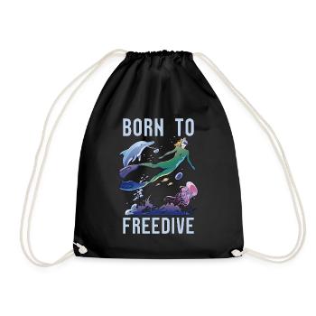 Freitaucher Apnoe Tauchen Freitauchen Geschenk - Turnbeutel - Schwarz - Vorne