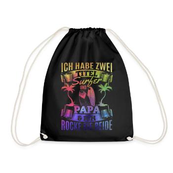 Surfen Wellenreiten Surfing Papa Surfbrett Surfer - Turnbeutel - Schwarz - Vorne