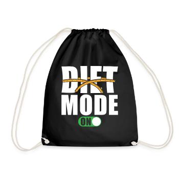 Diet Saying Diet Mode On - Drawstring Bag - black - Front