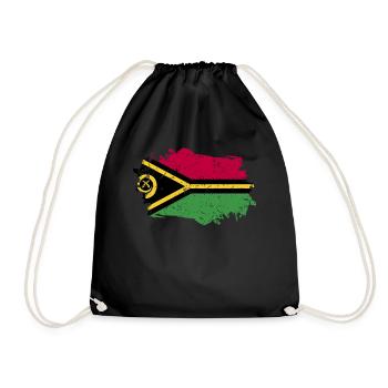 Vanuatu Flagge Grunge Vanuatu Fahne - Turnbeutel - Schwarz - Vorne