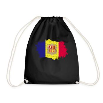 Andorra Flag Grunge Andorra Flag - Drawstring Bag - black - Front