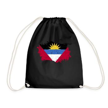 Antigua and Barbuda Flag - Drawstring Bag - black - Front