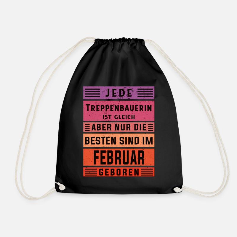 Zimmermann Geburtstag Februar geboren - Turnbeutel - Schwarz