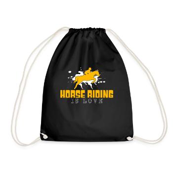 Horse riding saying - Drawstring Bag - black - Front