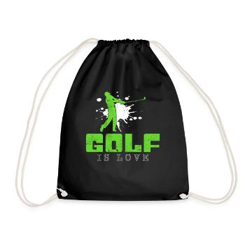 Golf Spruch - Turnbeutel - Schwarz - Vorne