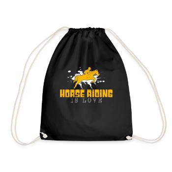 Horse riding saying - Drawstring Bag - black - Front