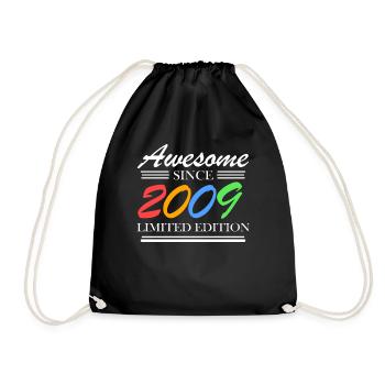 2009 - Jahrgang 2009 - Fantastisch seit 2009 - Turnbeutel - Schwarz - Vorne