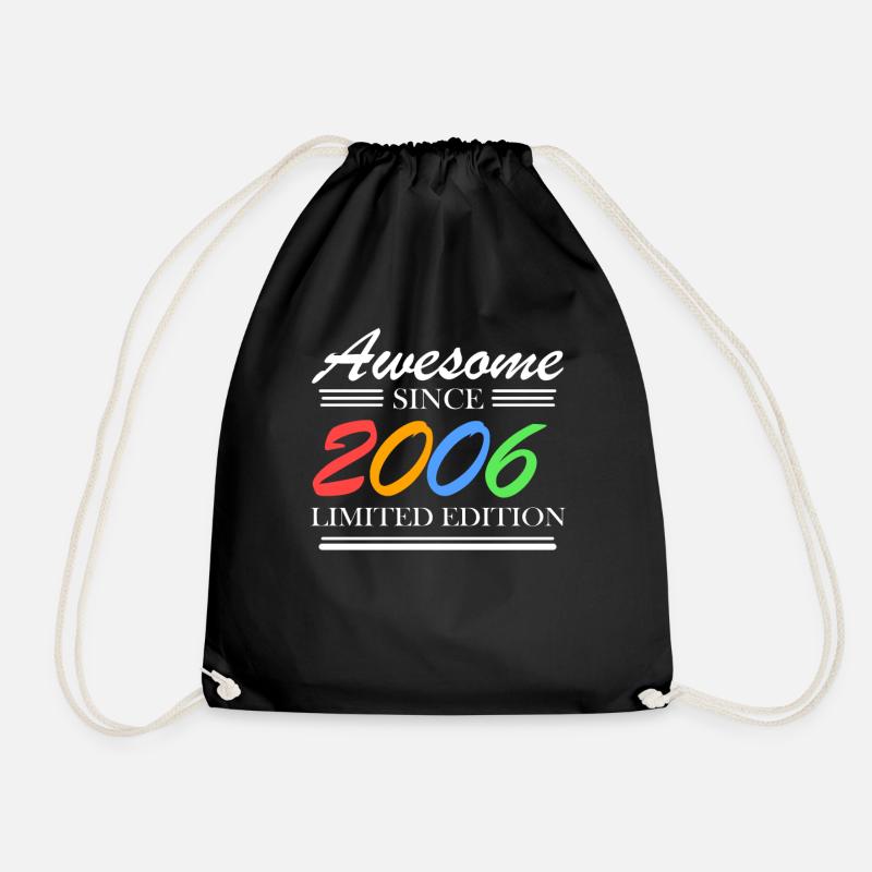 2006 geboren - Turnbeutel - Schwarz