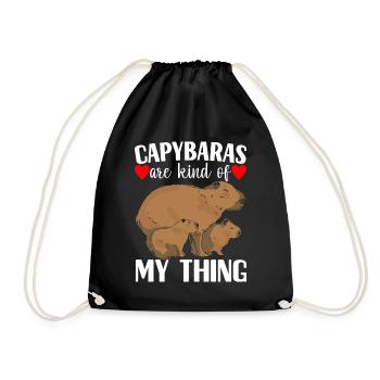 Capybara Wasserschwein - Sac de sport léger - noir - Devant