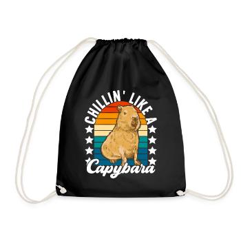 Capybara Wasserschwein - Sac de sport léger - noir - Devant