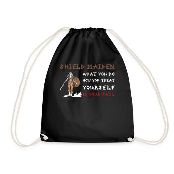 Shield Maiden Selfcare Warrior Vikings Norse Mytho - Turnbeutel - Schwarz - Vorne