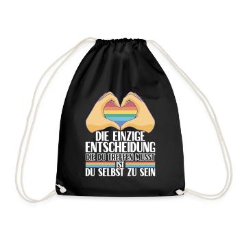 LGBTQ Gay Pride Schwul - Turnbeutel - Schwarz - Vorne