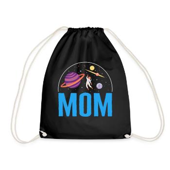 Space Mom Shirt, Mom Outer Space Tee, Astronautin - Turnbeutel - Schwarz - Vorne