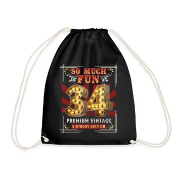 34th birthday 34 years Vintage-Retro Fun-Birthday - Drawstring Bag - black - Front