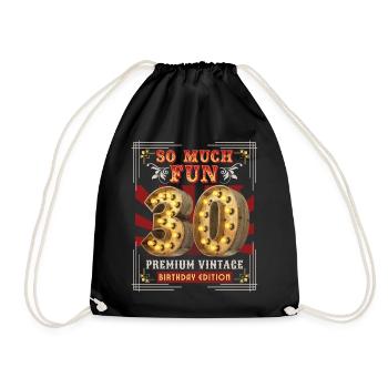 30th birthday 30 years Vintage-Retro Fun-Birthday - Drawstring Bag - black - Front